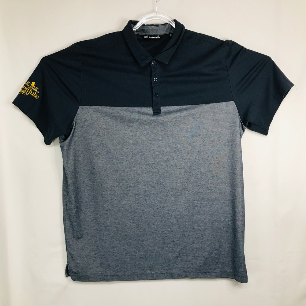 TravisMathew Mens XXL Don Julio Tequila Polo Shirt Navy Gray Colorblock Pima